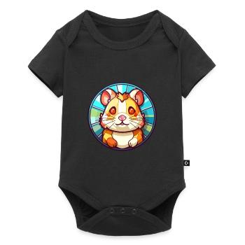 Hamster Bunte Karikatur Kawaii Anim - Baby Premium Kurzarmbody - Schwarz - Vorne