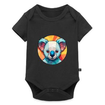 Koala vitrail coloré dessin animé Kawaii Animal - Body à manches courtes Premium Bébé - noir - Devant