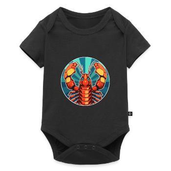 Lobster Stained Glass Colorful Cartoon Kawaii Anim - Baby Premium short-sleeve bodysuit - black - Front