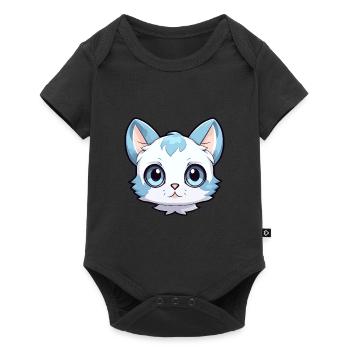 Égée Chat Mignon Heureux Kawaii Cartoon Clipart Anima - Body à manches courtes Premium Bébé - noir - Devant