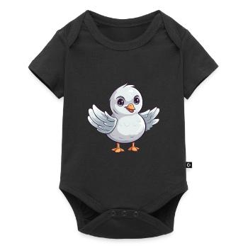 Seagull Cute Happy Kawaii Cartoon Clipart Animal - Baby Premium short-sleeve bodysuit - black - Front