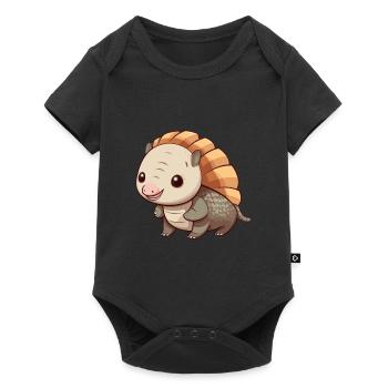 Armadillo Cute Happy Kawaii Cartoon Clipart Animal - Baby Premium short-sleeve bodysuit - black - Front