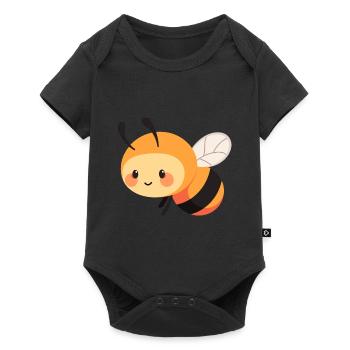 Abeille mignon heureux kawaii dessin animé Clipart Animal - Body à manches courtes Premium Bébé - noir - Devant