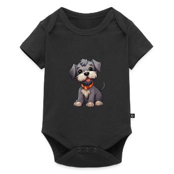 Cesky Terrier Chien Mignon Heureux Kawaii Cartoon Clipar - Body à manches courtes Premium Bébé - noir - Devant
