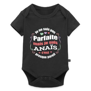 ANAÏS PARFAITE - PRENOM ANAÏS - Body à manches courtes Premium Bébé - noir - Devant