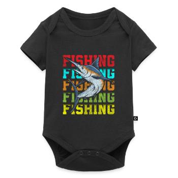 fishing, perch, bait, pike - Baby Premium short-sleeve bodysuit - black - Front