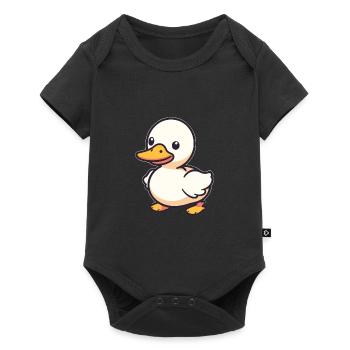 Canard mignon heureux Kawaii dessin animé Clipart Animal - Body à manches courtes Premium Bébé - noir - Devant