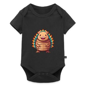 Armadillo Cute Happy Kawaii Cartoon Clipart Animal - Baby Premium short-sleeve bodysuit - black - Front