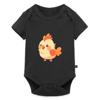 Rooster Cute Happy Kawaii Cartoon Clipart Animal - Baby Premium short-sleeve bodysuit - black - Front