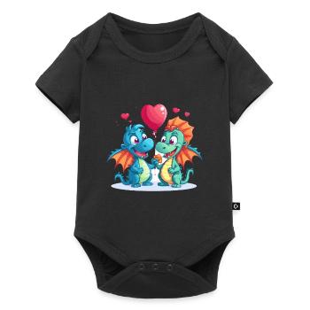 Dragons Kawaii Cartoon Pet Jouant Avec Des Ballons - Body à manches courtes Premium Bébé - noir - Devant