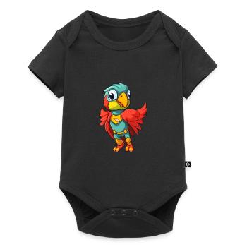 Super-héros Drôle Perroquet Kawaii Cartoon Animal Pet - Body à manches courtes Premium Bébé - noir - Devant