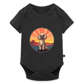 Poodle Dog Colorful Watercolor Cartoon Kawaii Pet - Baby Premium short-sleeve bodysuit - black - Front