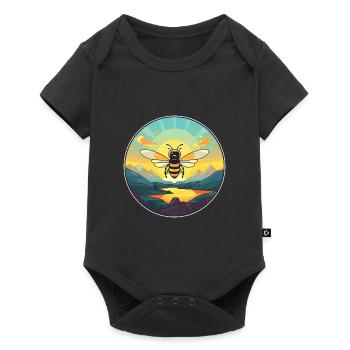 Abeille Aquarelle Colorée Dessin Animé Kawaii Animal - Body à manches courtes Premium Bébé - noir - Devant