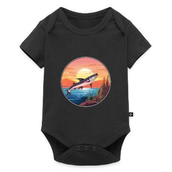 Barracuda Aquarelle Colorée Dessin Animé Kawaii Pet - Body à manches courtes Premium Bébé - noir - Devant