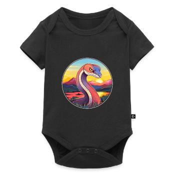 Cobra Snake Colorful Watercolor Cartoon Kawaii Pet - Baby Premium short-sleeve bodysuit - black - Front