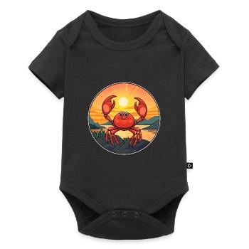 Craw Aquarelle colorée Dessin animé Kawaii Animal - Body à manches courtes Premium Bébé - noir - Devant