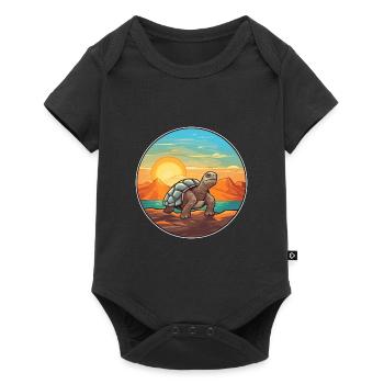 Turtle Colorful Watercolor Cartoon Kawaii Animal - Baby Premium short-sleeve bodysuit - black - Front