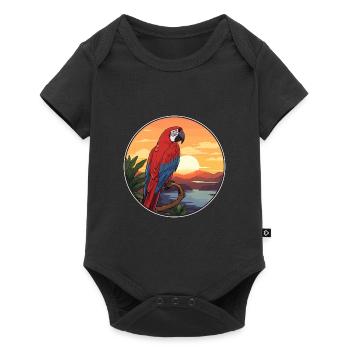Parrot Colorful Watercolor Cartoon Kawaii Animal - Baby Premium short-sleeve bodysuit - black - Front