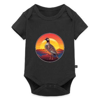 Perdrix coloré aquarelle dessin animé Kawaii animal de compagnie - Body à manches courtes Premium Bébé - noir - Devant