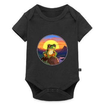 Grenouille Aquarelle Colorée Dessin Animé Kawaii Animal - Body à manches courtes Premium Bébé - noir - Devant