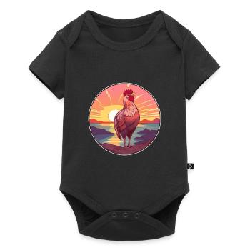 Hen Colorful Watercolor Cartoon Kawaii Animal - Baby Premium short-sleeve bodysuit - black - Front