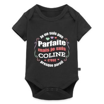 COLINE PARFAITE - PRENOM COLINE - Body à manches courtes Premium Bébé - noir - Devant
