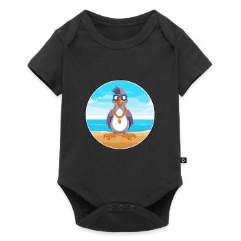 Jay Cartoon Yoga plage Illustration d’été - Body à manches courtes Premium Bébé - noir - Devant