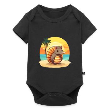 Armadillo Funny Cartoon Kawaii Beach Illustration - Baby Premium short-sleeve bodysuit - black - Front