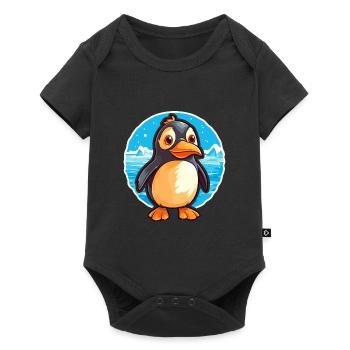 Penguin Funny Cartoon Kawaii Beach Illustration - Baby Premium short-sleeve bodysuit - black - Front