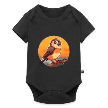 Moineau drôle de dessin animé kawaii plage Illustration - Body à manches courtes Premium Bébé - noir - Devant
