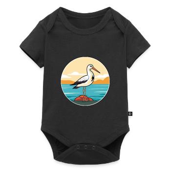 Avocet Watercolor Cartoon Kawaii Clipart Animal - Baby Premium short-sleeve bodysuit - black - Front