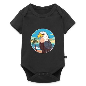 Pygargue à tête blanche aquarelle dessin animé Kawaii Clipart Pet - Body à manches courtes Premium Bébé - noir - Devant