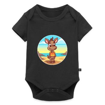 Bongo Watercolor Cartoon Kawaii Clipart Animal - Baby Premium short-sleeve bodysuit - black - Front