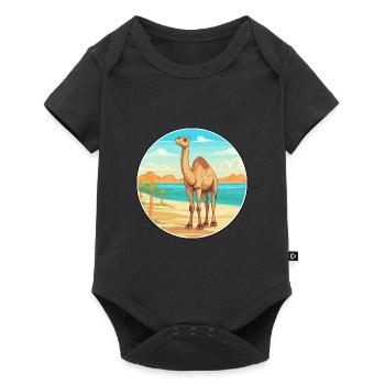 Camel Watercolor Cartoon Kawaii Clipart Animal - Baby Premium short-sleeve bodysuit - black - Front