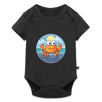 Crab Watercolor Cartoon Kawaii Clipart Animal - Baby Premium short-sleeve bodysuit - black - Front