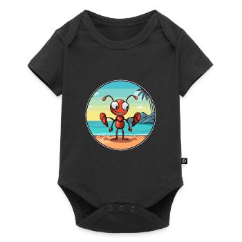 Ant Watercolor Cartoon Kawaii Clipart Animal - Baby Premium short-sleeve bodysuit - black - Front