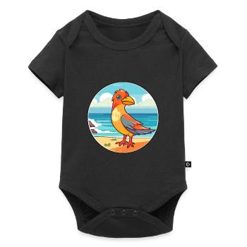 Oiseau Aquarelle Cartoon Kawaii Clipart Animal - Body à manches courtes Premium Bébé - noir - Devant