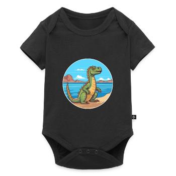 Basilisk Watercolor Cartoon Kawaii Clipart Animal - Baby Premium short-sleeve bodysuit - black - Front