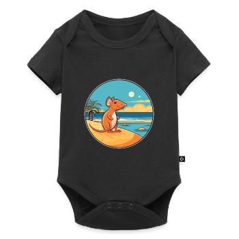 Elephant Shrew Watercolor Cartoon Kawaii Animal - Baby Premium short-sleeve bodysuit - black - Front