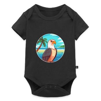 Eagle Watercolor Cartoon Kawaii Clipart Animal - Baby Premium short-sleeve bodysuit - black - Front