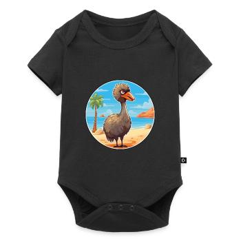 Emu Watercolor Cartoon Kawaii Clipart Animal - Baby Premium short-sleeve bodysuit - black - Front