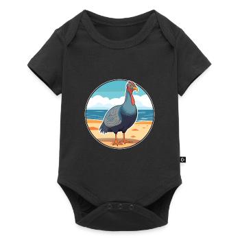 Pintade aquarelle dessin animé Kawaii Clipart animal de compagnie - Body à manches courtes Premium Bébé - noir - Devant