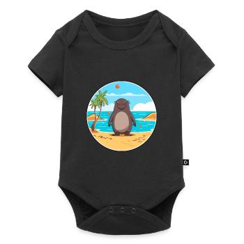 Mole Watercolor Cartoon Kawaii Clipart Animal - Baby Premium short-sleeve bodysuit - black - Front