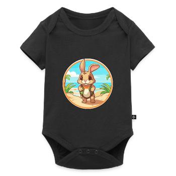 Rabbit Watercolor Cartoon Kawaii Clipart Animal - Baby Premium short-sleeve bodysuit - black - Front