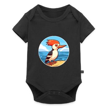 Pic aquarelle dessin animé Kawaii Clipart animal de compagnie - Body à manches courtes Premium Bébé - noir - Devant