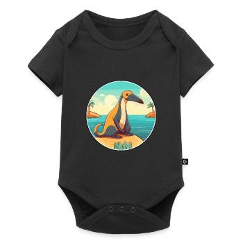 Anteater Watercolor Cartoon Kawaii Clipart Animal - Baby Premium short-sleeve bodysuit - black - Front