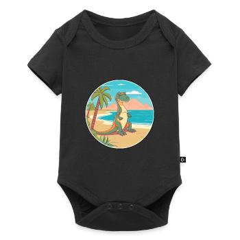 Lizard Watercolor Cartoon Kawaii Clipart Animal - Baby Premium short-sleeve bodysuit - black - Front