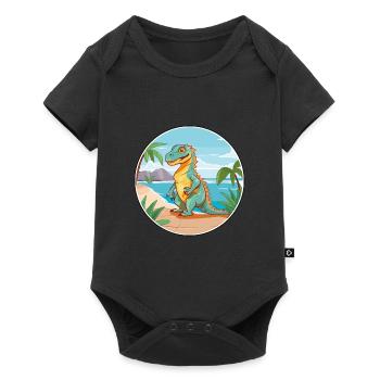 Iguana Watercolor Cartoon Kawaii Clipart Animal - Baby Premium short-sleeve bodysuit - black - Front