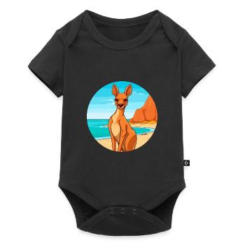 Kangaroo Watercolor Cartoon Kawaii Clipart Animal - Baby Premium short-sleeve bodysuit - black - Front