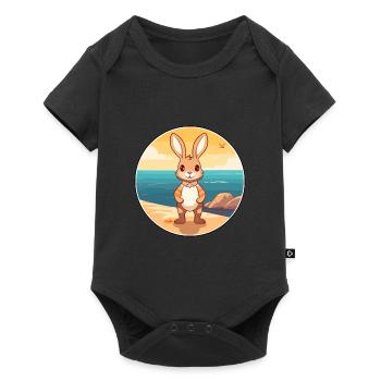 Rabbit Watercolor Cartoon Kawaii Clipart Animal - Baby Premium short-sleeve bodysuit - black - Front